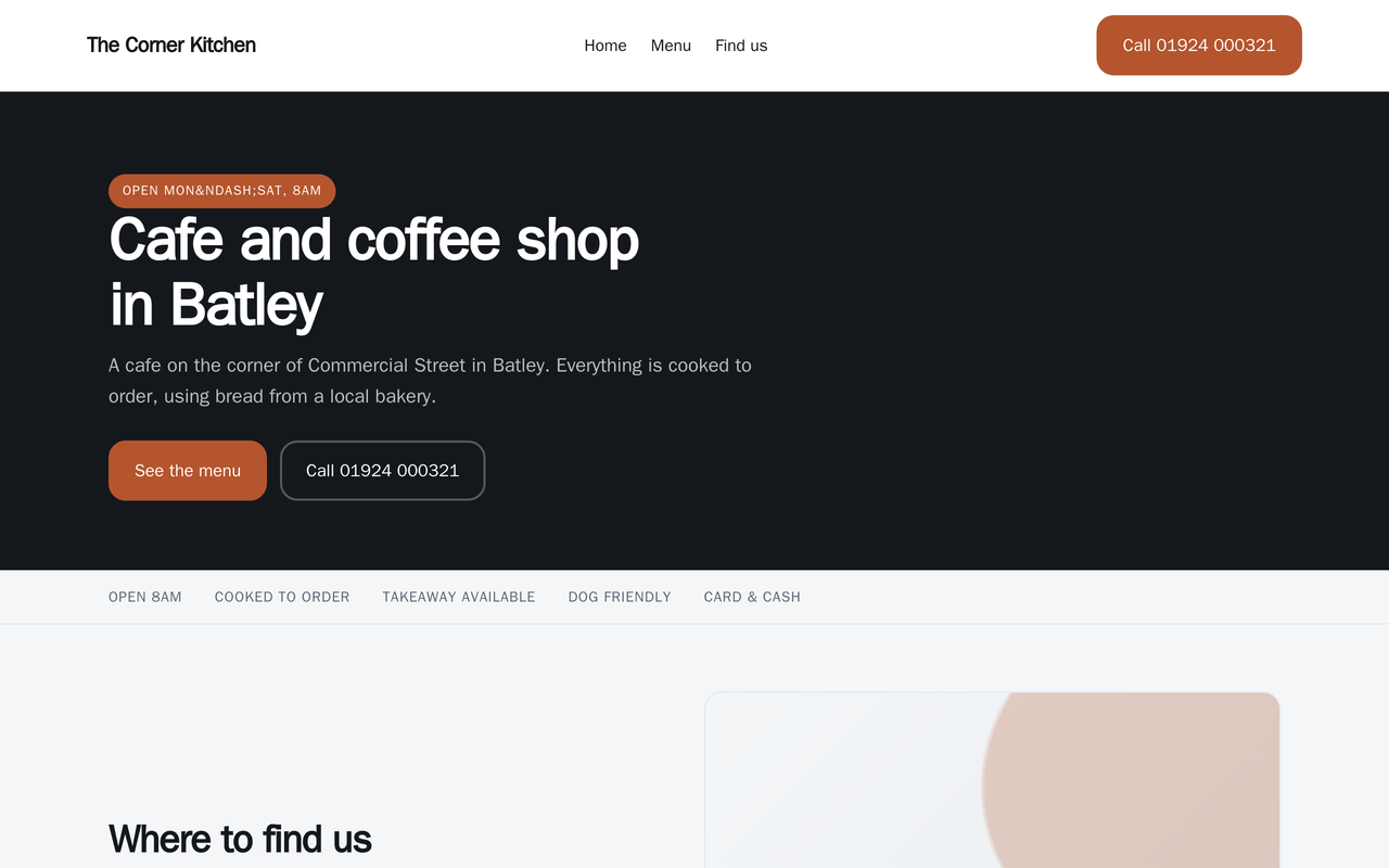 The the caff. website template